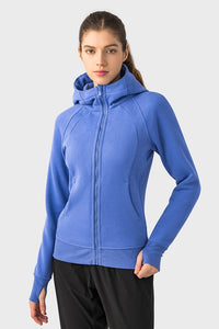 Women's Thick Warm Hooded Zip-Up Sport Jacket