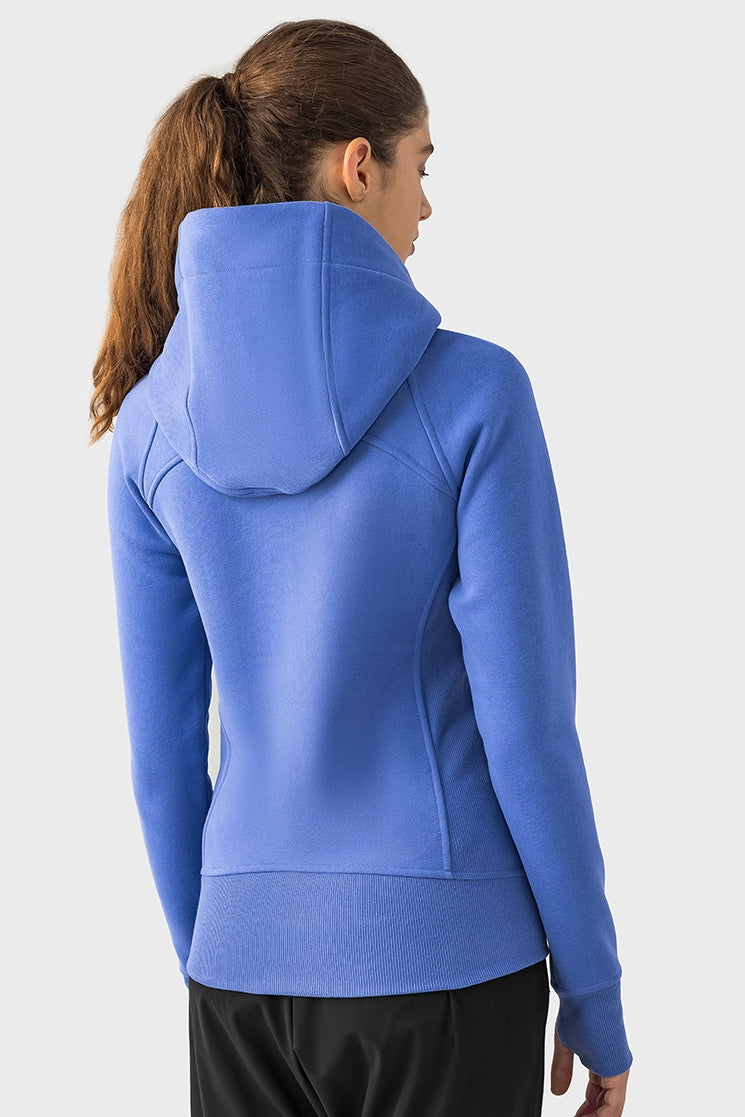 Women's Thick Warm Hooded Zip-Up Sport Jacket