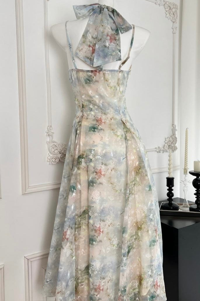Embroidered Halter Cami Maxi Dress