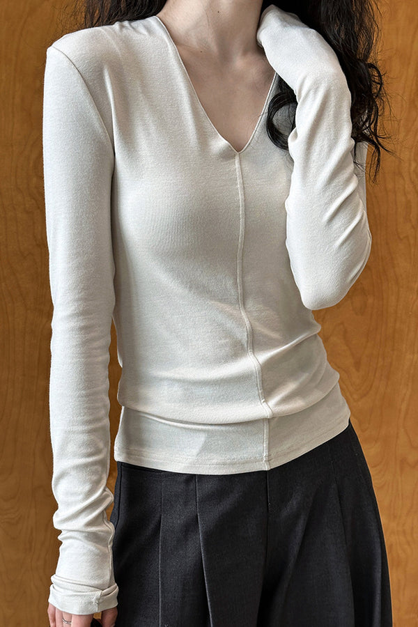 V-Neck Long Sleeve Top