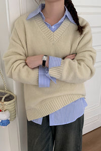 V-Neck Knit Sweater