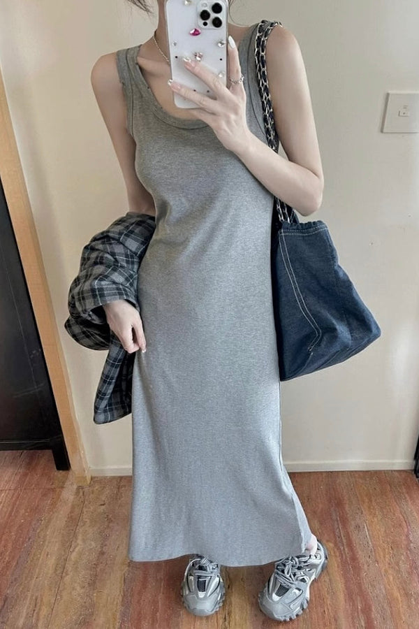 Gray Tank Maxi Dress