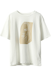 Abstract Character Print Cotton T-Shirt