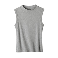 Round-Neck Thread Sleeveless Vest Sling – Slim-Fit Viscose Fiber Top