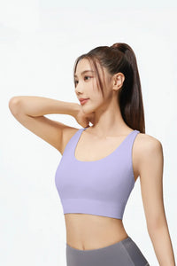 Women’s Mesh Cross-Back Shockproof Sports Bra – Supportive & Breathable Active Top