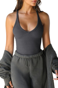 Slim Fit Ribbed Knit Vest Top