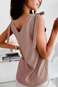 V-Neck Bow Tie Camisole Tank Top