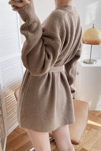 Round-Neck Sweater Mini Dress