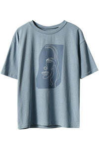 Abstract Character Print Cotton T-Shirt