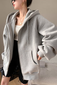 Women’s Zip Oversized Hooded Sweater