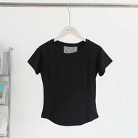 Women’s High-Stretch Yoga Short-Sleeved Sports T-Shirt – Breathable Mesh Back Design
