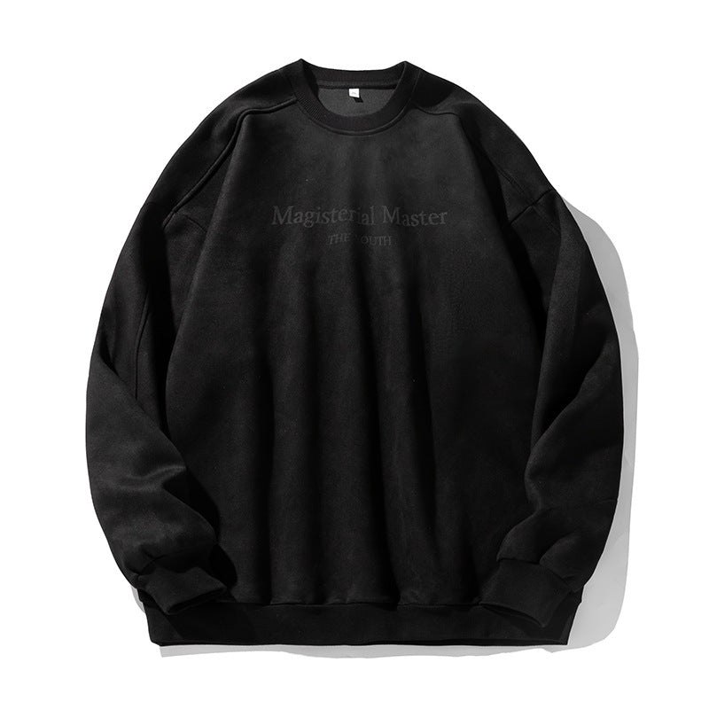 Men’s Split Stitching American Retro Crew Neck Sweatshirt – Vintage Fall & Winter Pullover