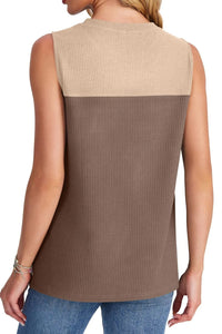Round-Neck Multicolor Sleeveless Top