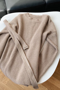 Round-Neck Sweater Mini Dress