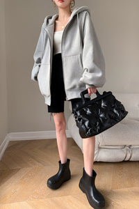 Women’s Zip Oversized Hooded Sweater