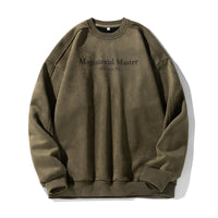 Men’s Split Stitching American Retro Crew Neck Sweatshirt – Vintage Fall & Winter Pullover