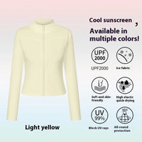 Women's UV Protection Yoga Jacket – Cooling, Stretch Fit, Long Sleeve Workout Layer