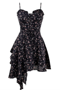Black Floral Cami Mini Dress