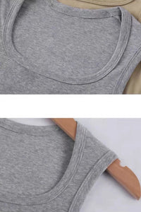 U-Neck Cotton Ribbed Camisole Tank