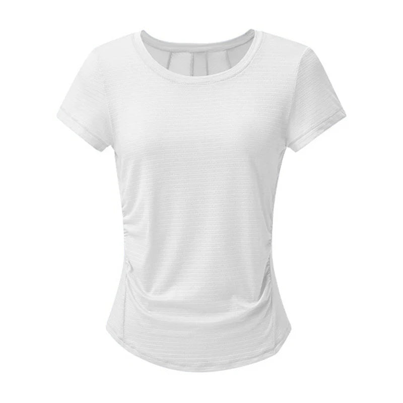 Quick-Dry Yoga Top with Breathable Back Panel – Lightweight & Stylish Activewear