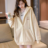 Women's Embroidered Zip-Up Sweater