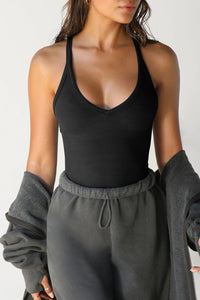 Slim Fit Ribbed Knit Vest Top