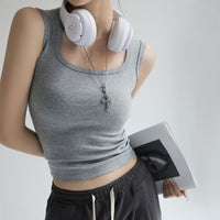 Women’s U-Neck Cotton Ribbed Camisole Tank – Soft, Breathable & Flattering