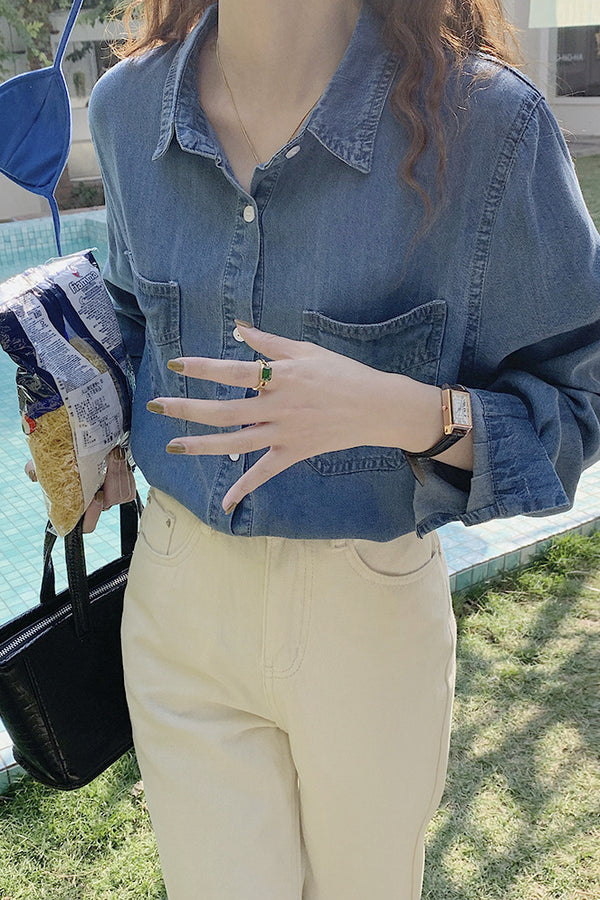 Cotton Blue Denim Shirt