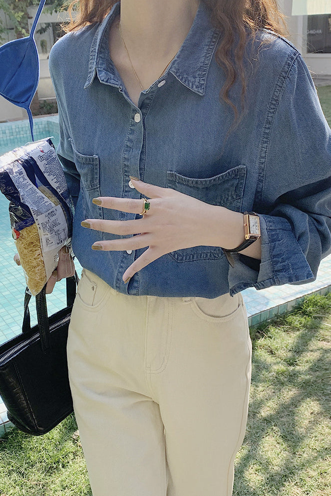 Cotton Blue Denim Shirt