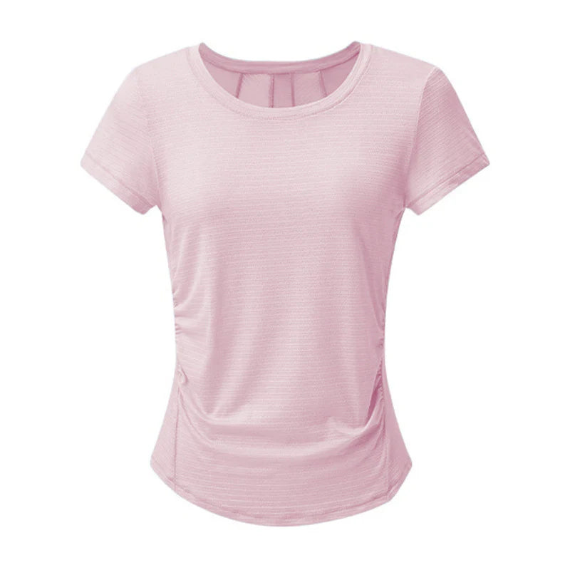 Quick-Dry Yoga Top with Breathable Back Panel – Lightweight & Stylish Activewear