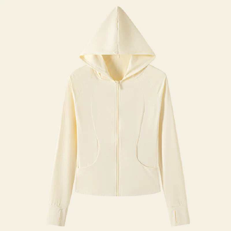 Women’s UPF 50+ Ice Silk Cooling Sun Protection Jacket – Lightweight, Breathable, with Side Pockets