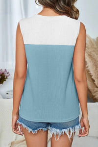 Round-Neck Multicolor Sleeveless Top