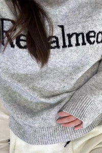 Printed "Recalmed" Knit Sweater