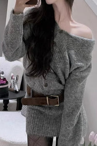 Classic Knit Sweater Mini Dress