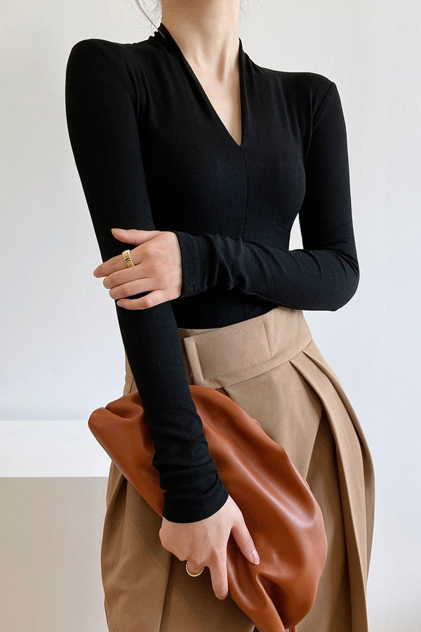 Long Sleeve V-Neck Top