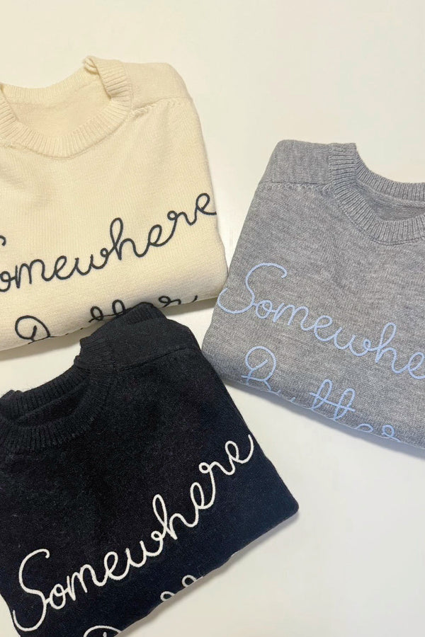 Printed "Somewhere Butter" Knit Sweater