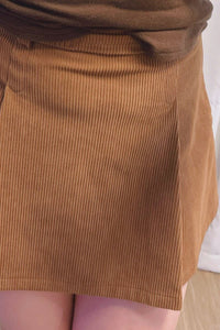 High Waisted Corduroy Skirt