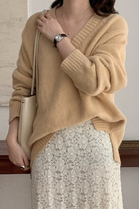 V-Neck Knit Sweater