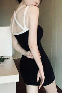 Black Spaghetti Strap Mini Dress