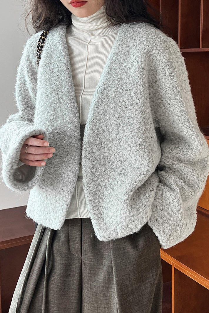 Wool Buttonless Cardigan