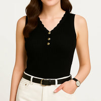 Women’s V-Neck Ice Silk Knit Top – Lightweight, Soft & Breathable