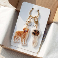 Review Custom Pet Portrait Keychain - Personalized Dog & Cat Photo Charm (Copy)