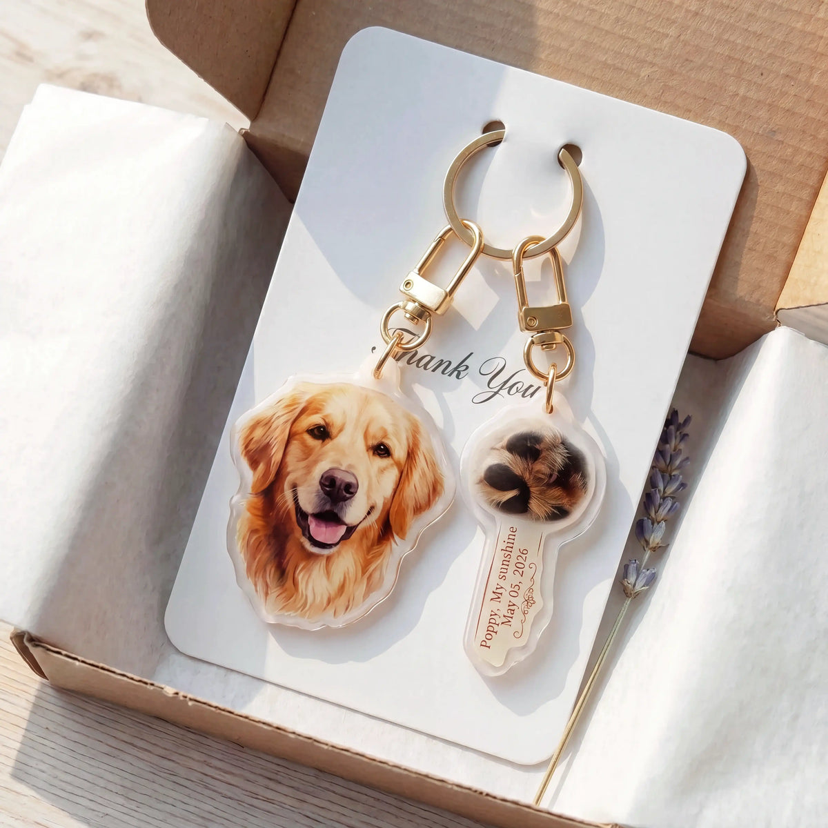 Review Custom Pet Portrait Keychain - Personalized Dog & Cat Photo Charm (Copy)