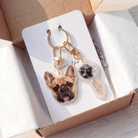 Review Custom Pet Portrait Keychain - Personalized Dog & Cat Photo Charm (Copy)