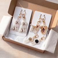Custom Pet Portrait Keychain — Includes Personalized Memorial Key