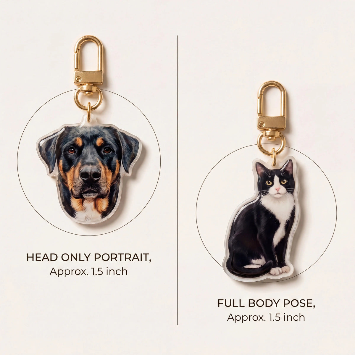 Custom Pet Portrait Keychain — Trio Collection (Buy 2 Get 1 Free)