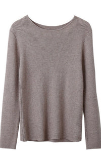 Round-Neck Long Sleeve Knit Sweater