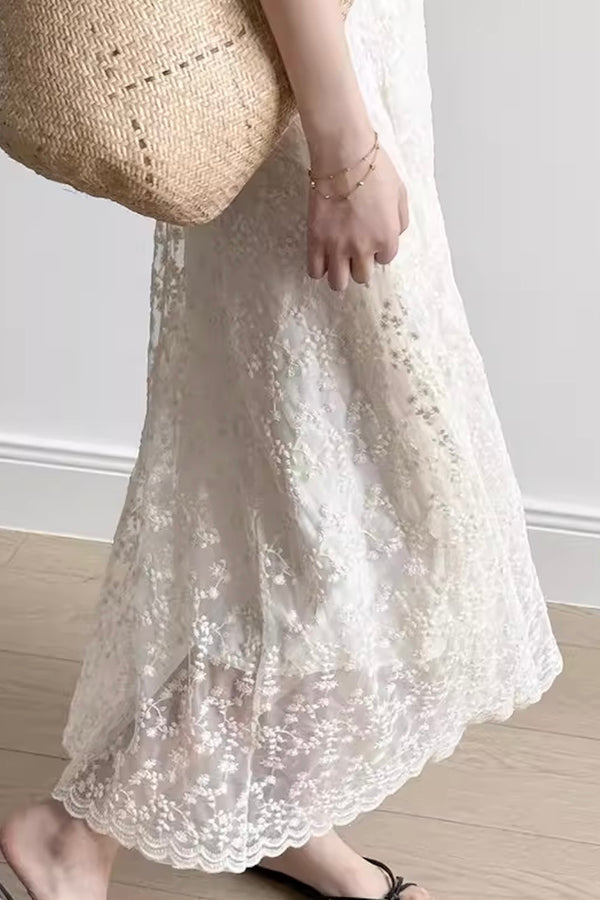 Slim Fit Elegant Lace Maxi Dress