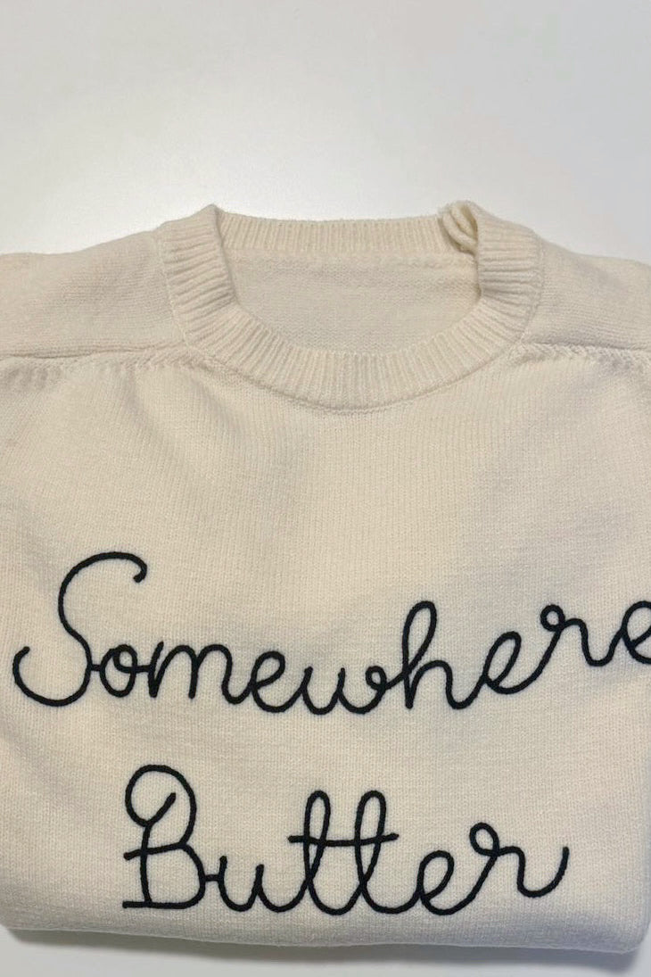 Printed "Somewhere Butter" Knit Sweater
