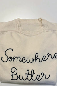 Printed "Somewhere Butter" Knit Sweater